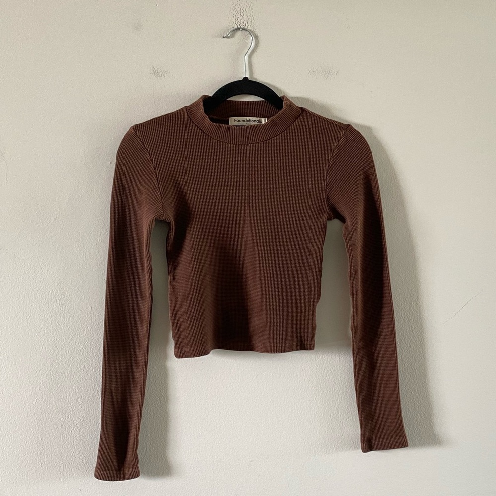 Foundationals Classic Waffle Mock Neck | Cocoa